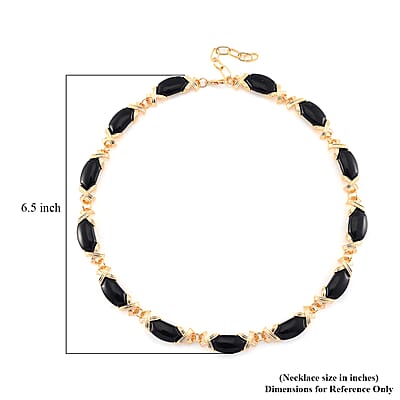 Black Obsidian 250.00 ctw Molto Kiss Necklace in Goldtone 18-20 Inches