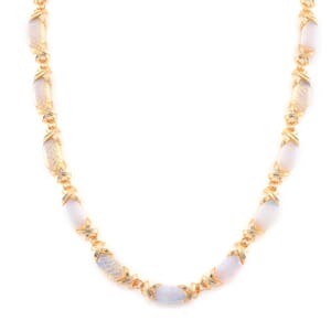 Opalite 250.00 ctw Molto Kiss Necklace in Goldtone 18-20 Inches