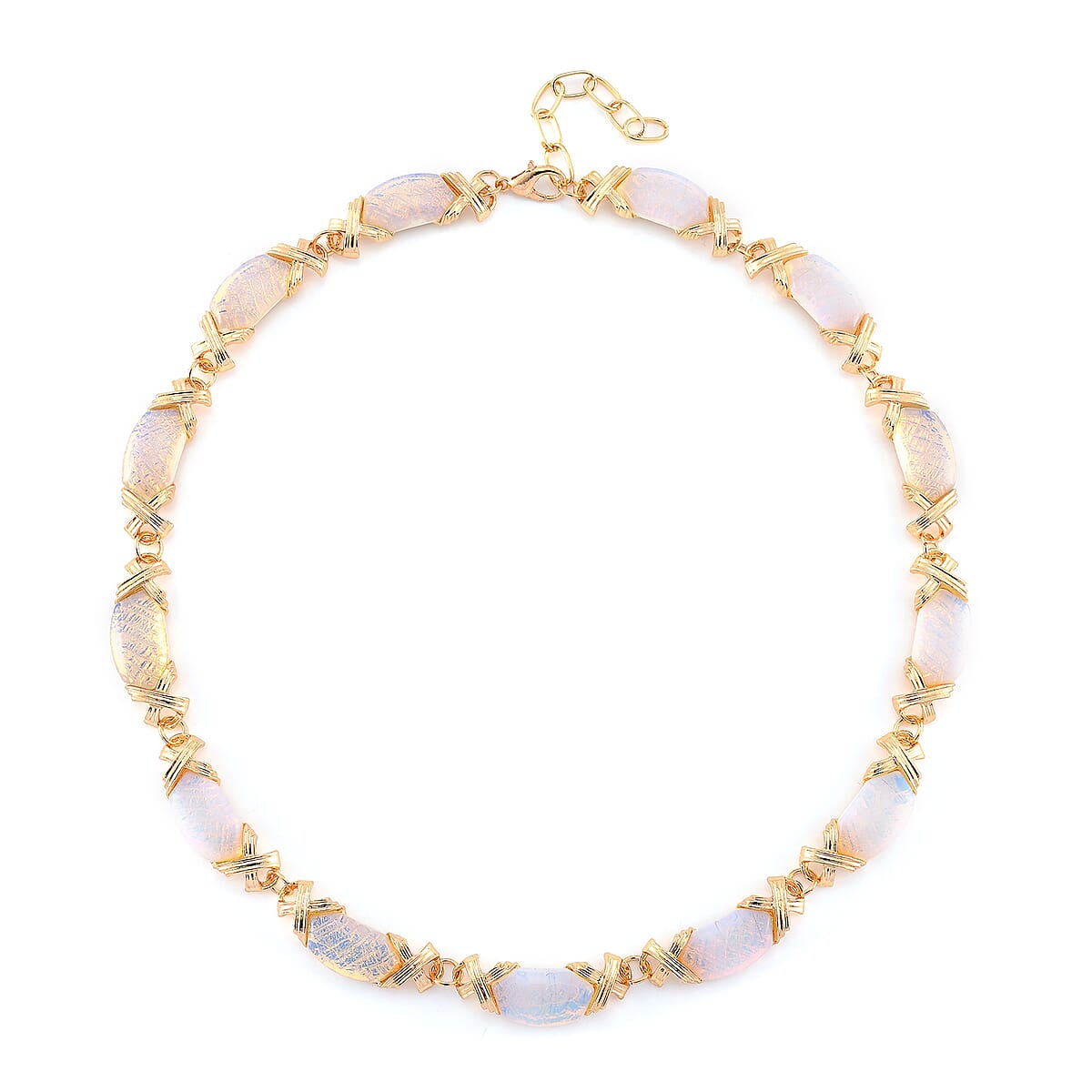Opalite 250.00 ctw Molto Kiss Necklace in Goldtone 18-20 Inches image number 2