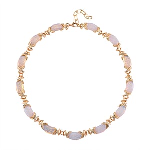 Opalite 250.00 ctw Molto Kiss Necklace in Goldtone 18-20 Inches