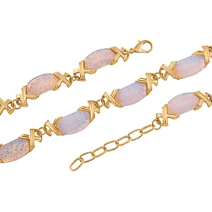 Opalite 250.00 ctw Molto Kiss Necklace in Goldtone 18-20 Inches