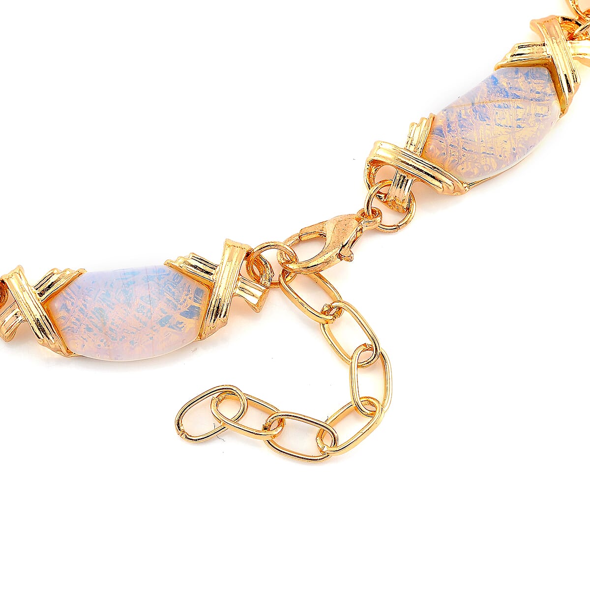 Opalite 250.00 ctw Molto Kiss Necklace in Goldtone 18-20 Inches image number 4