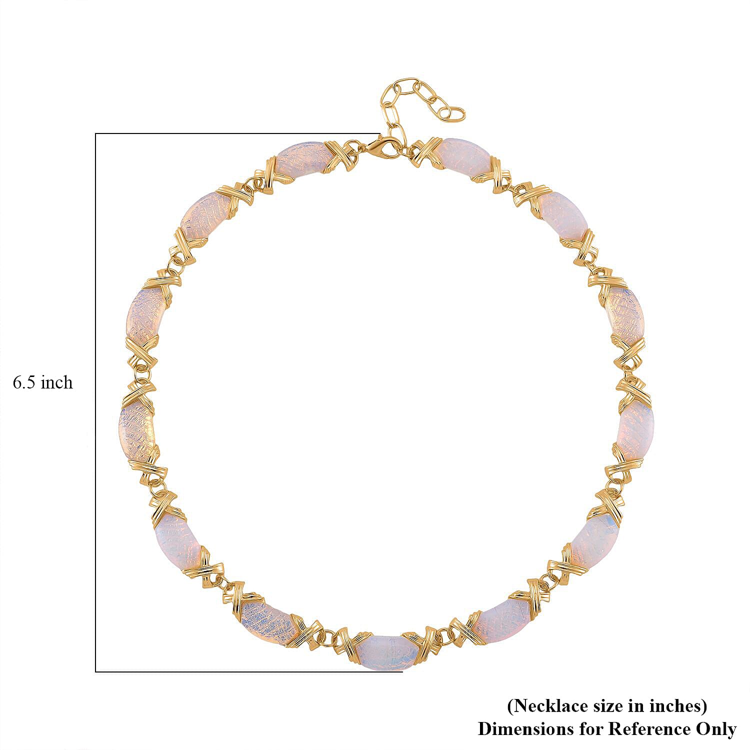 Opalite 250.00 ctw Molto Kiss Necklace in Goldtone 18-20 Inches