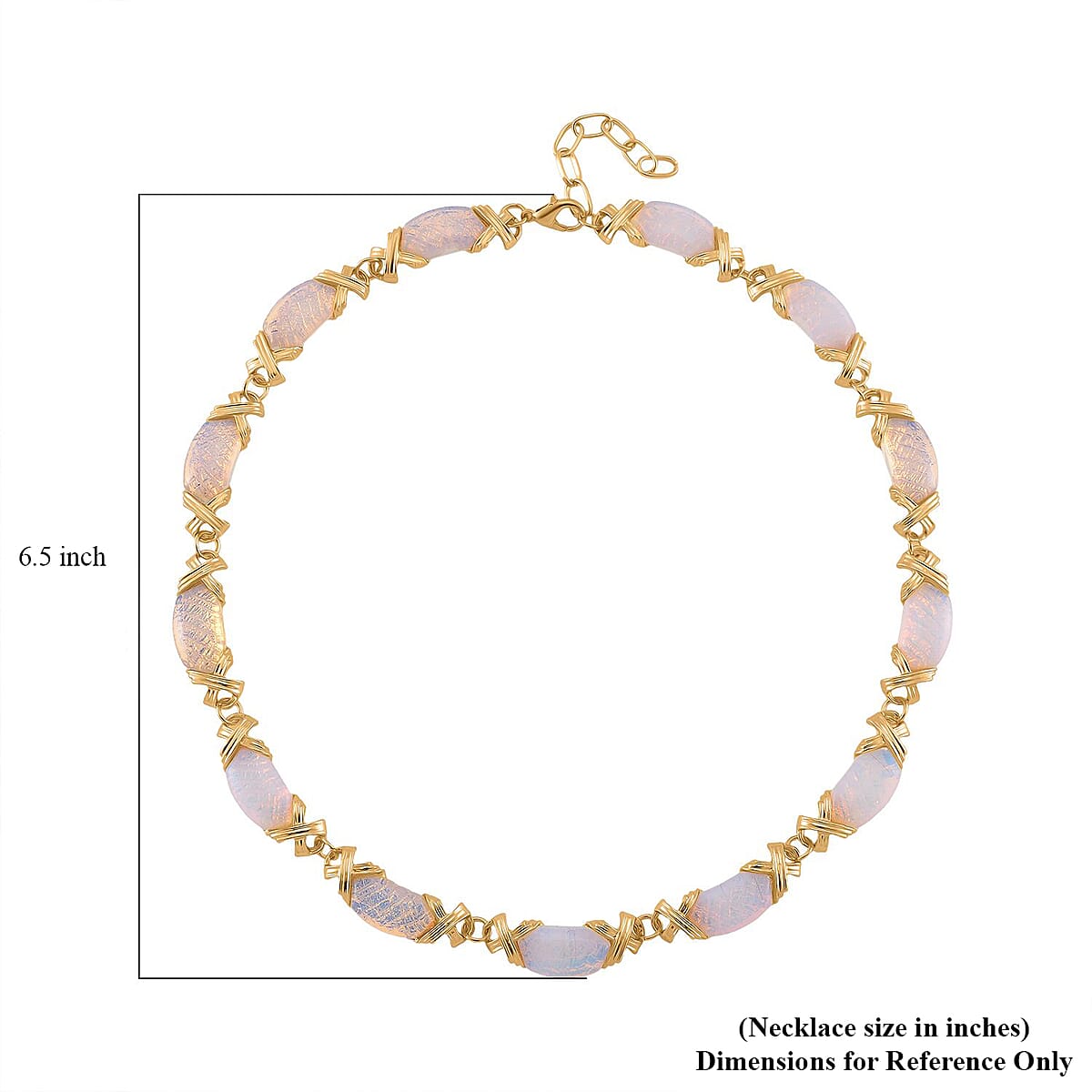 Opalite 250.00 ctw Molto Kiss Necklace in Goldtone 18-20 Inches image number 5