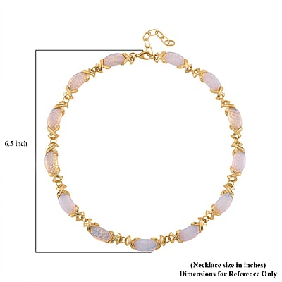 Opalite 250.00 ctw Molto Kiss Necklace in Goldtone 18-20 Inches