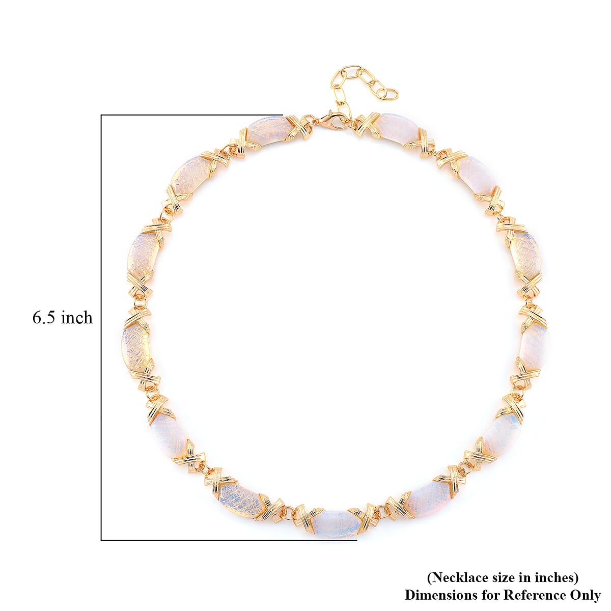 Opalite 250.00 ctw Molto Kiss Necklace in Goldtone 18-20 Inches image number 5