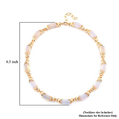 Opalite 250.00 ctw Molto Kiss Necklace in Goldtone 18-20 Inches