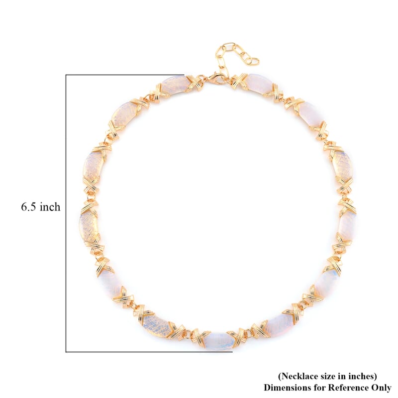 Opalite 250.00 ctw Molto Kiss Necklace in Goldtone 18-20 Inches
