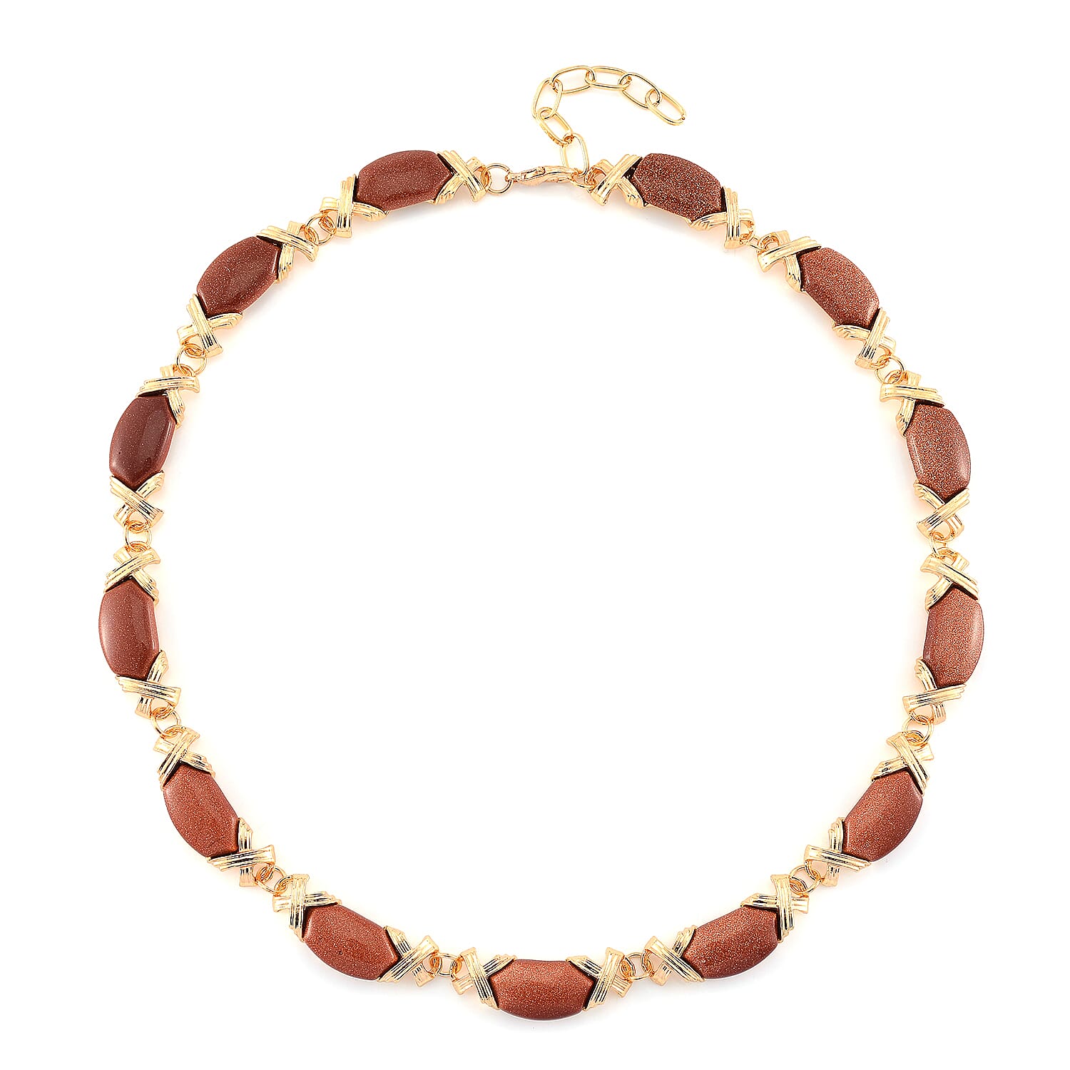 Golden Sunstone 250.00 ctw Molto Kiss Necklace in Goldtone 18-20 Inches