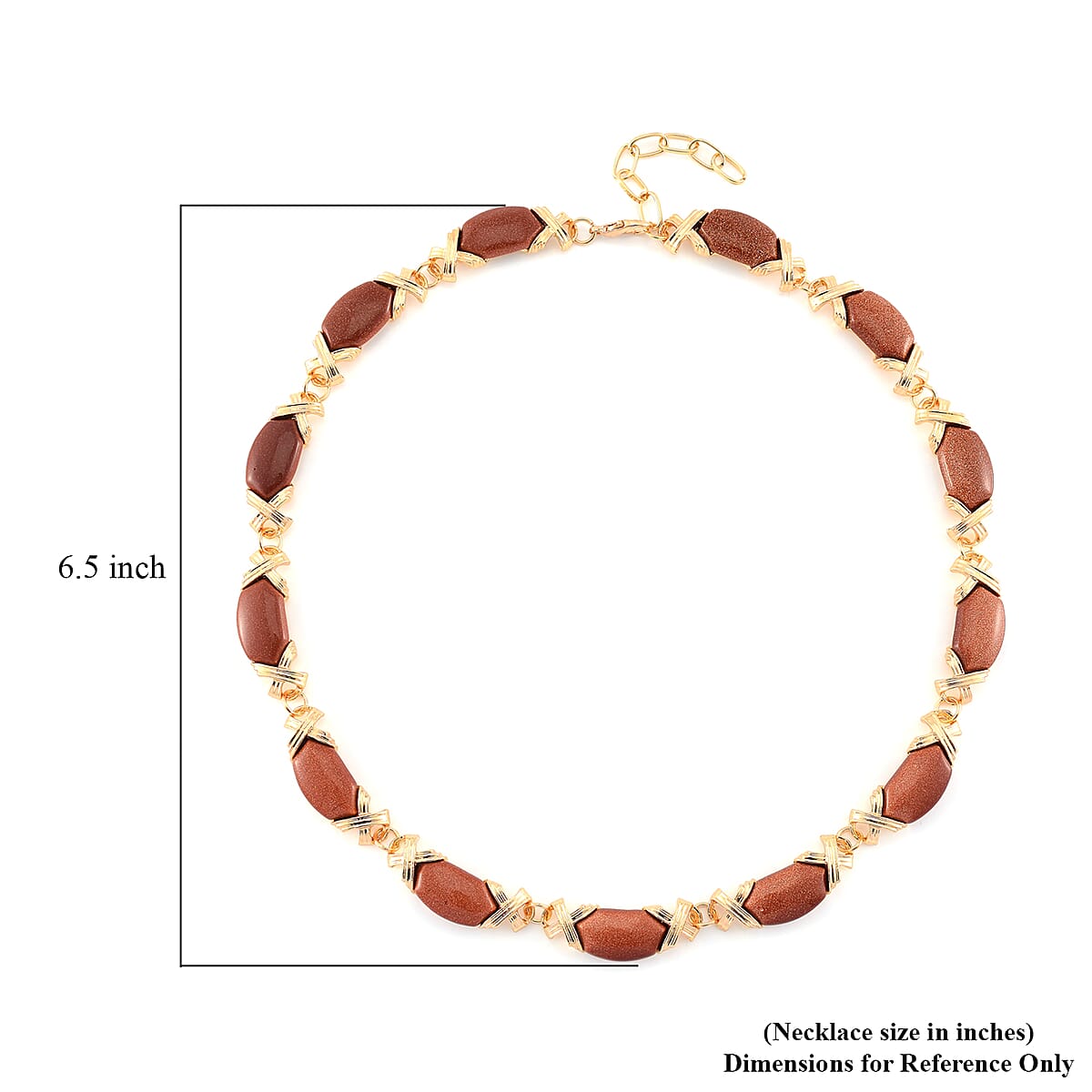 Golden Sunstone 250.00 ctw Molto Kiss Necklace in Goldtone 18-20 Inches image number 5