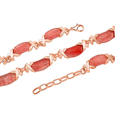 Cherry Quartz 250.00 ctw Molto Kiss Necklace in Rosetone 18-20 Inches