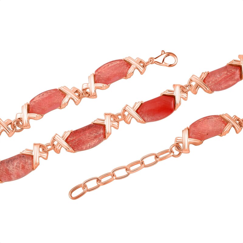 Cherry Quartz 250.00 ctw Molto Kiss Necklace in Rosetone 18-20 Inches