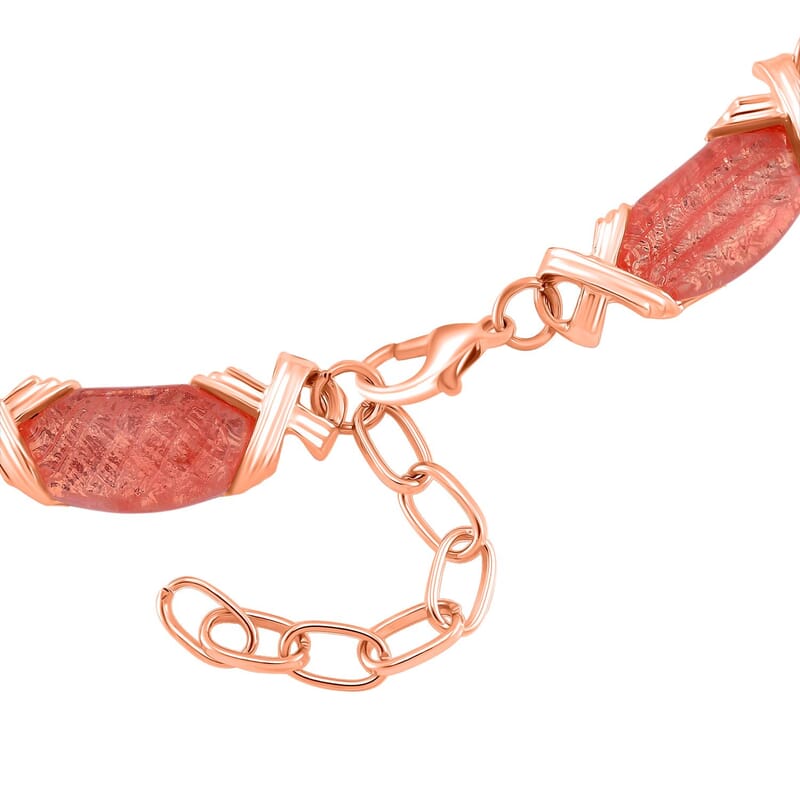 Cherry Quartz 250.00 ctw Molto Kiss Necklace in Rosetone 18-20 Inches