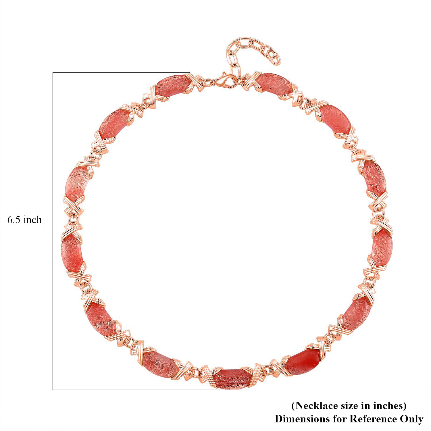 Cherry Quartz 250.00 ctw Molto Kiss Necklace in Rosetone 18-20 Inches 