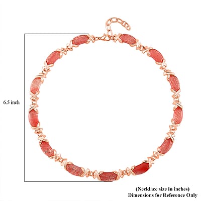 Cherry Quartz 250.00 ctw Molto Kiss Necklace in Rosetone 18-20 Inches