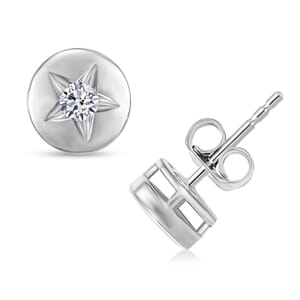 Luxuriant Lab Grown Diamond G-H, SI 0.20 ctw Celestial Stud Earrings in Rhodium Over Sterling Silver