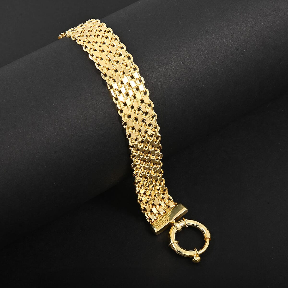 Venetian Chain Bracelet in 14K Yellow Gold Over Sterling Silver (7.50 In) 17 Grams image number 1