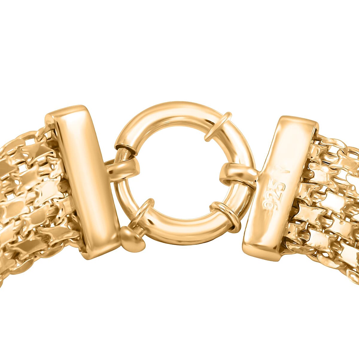Venetian Chain Bracelet in 14K Yellow Gold Over Sterling Silver (7.50 In) 17 Grams image number 3