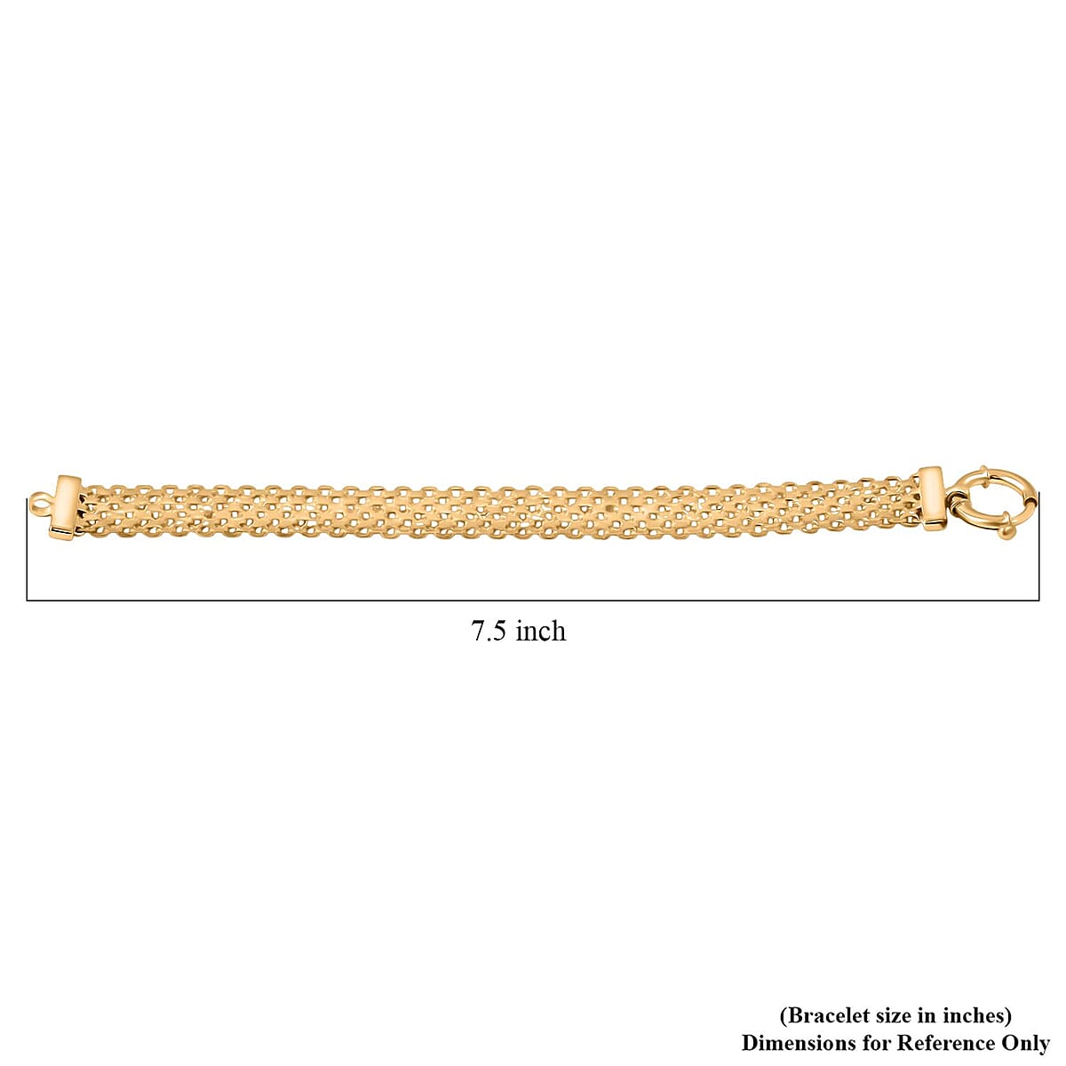 Venetian Chain Bracelet in 14K Yellow Gold Over Sterling Silver (7.50 In) 17 Grams image number 4