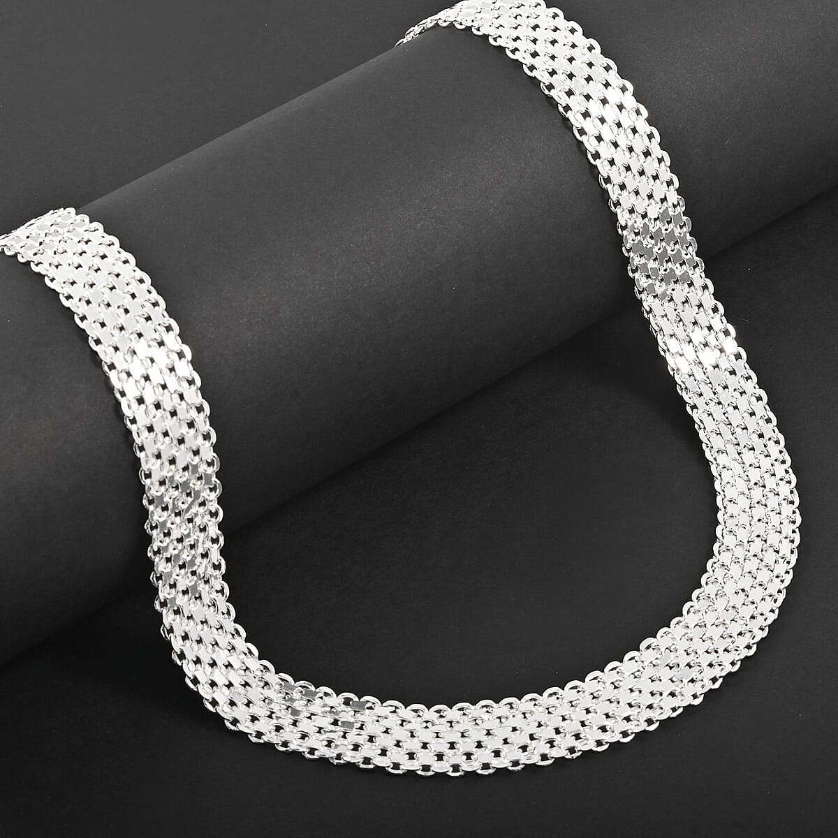 Venetian Chain Necklace in Sterling Silver 36.50 Grams 20 Inches image number 1