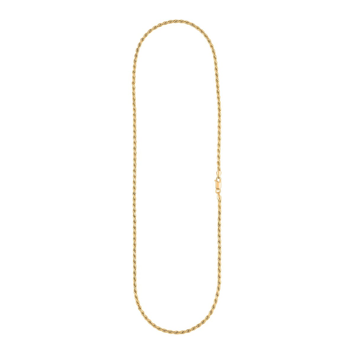 Rope Chain Necklace in 14K Yellow Gold Over Sterling Silver 17.8 Grams 24 Inches image number 4