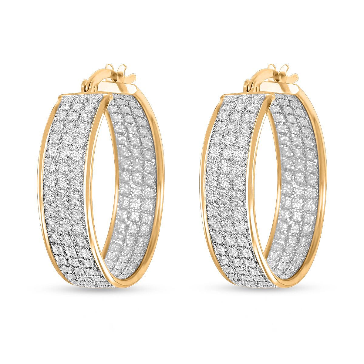 Hoop Earrings in 14K Yellow Gold Over Sterling Silver 4.10 Grams image number 3