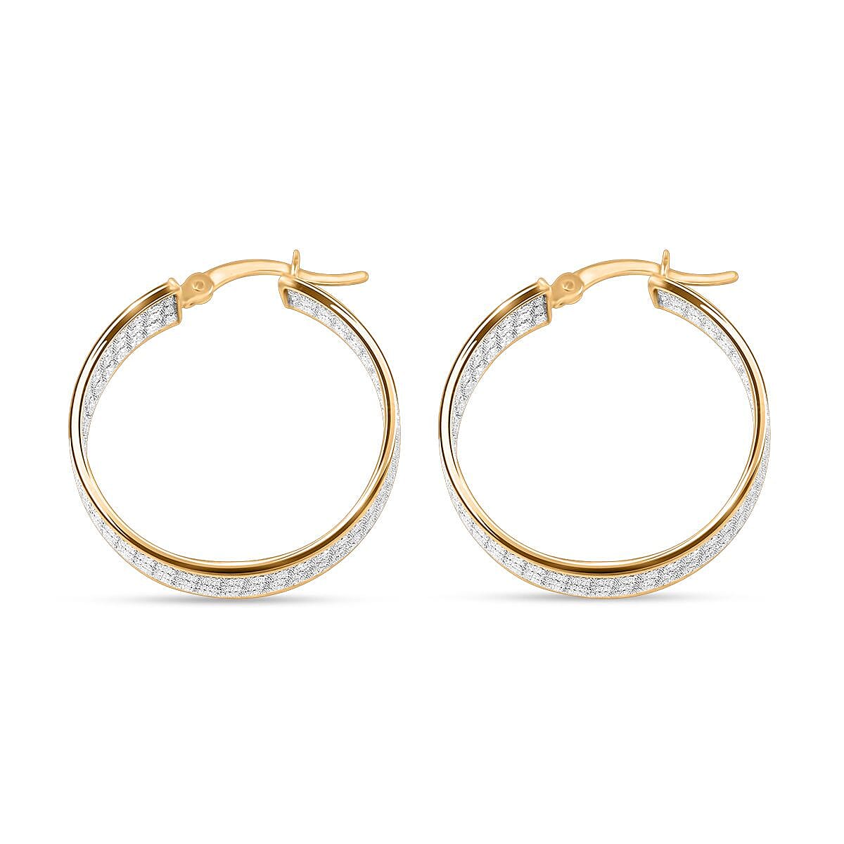 Hoop Earrings in 14K Yellow Gold Over Sterling Silver 4.10 Grams image number 4