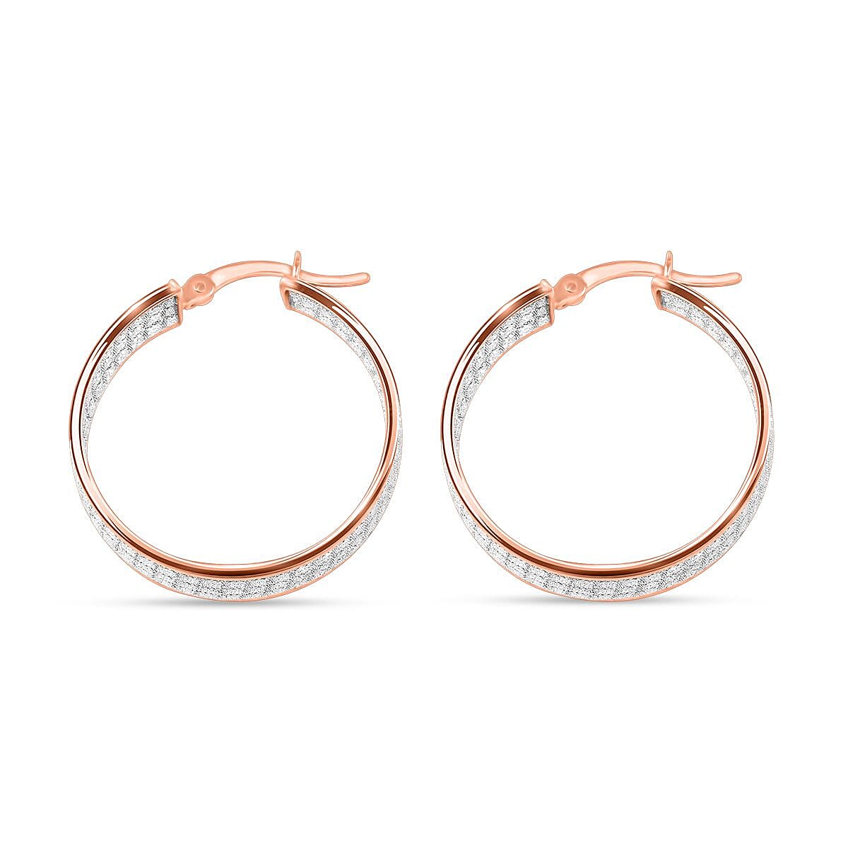 Hoop Earrings in 14K RG Over Sterling Silver 4.10 Grams image number 4