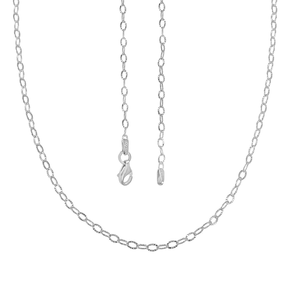Star Chain Necklace in Sterling Silver 2.60 Grams 20 Inches image number 2