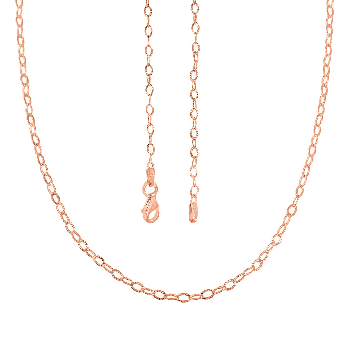 Star Chain Necklace in 14K Rose Gold Over Sterling Silver 2.60 Grams 20 Inches image number 2