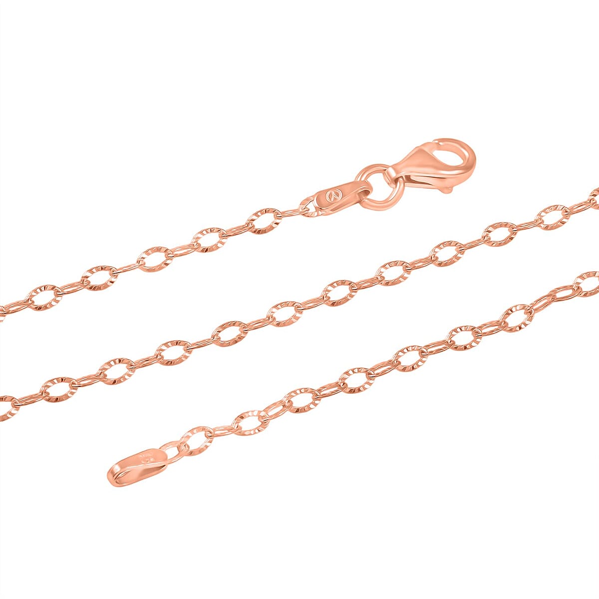 Star Chain Necklace in 14K Rose Gold Over Sterling Silver 2.60 Grams 20 Inches image number 3
