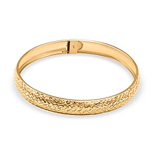 Bangle Bracelet in 14K Yellow Gold Over Sterling Silver (8.00 In) 5.4 Grams