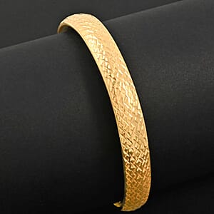 Bangle Bracelet in 14K Yellow Gold Over Sterling Silver (8.00 In) 5.4 Grams