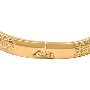 Bangle Bracelet in 14K Yellow Gold Over Sterling Silver (8.00 In) 5.4 Grams