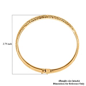 Bangle Bracelet in 14K Yellow Gold Over Sterling Silver (8.00 In) 5.4 Grams