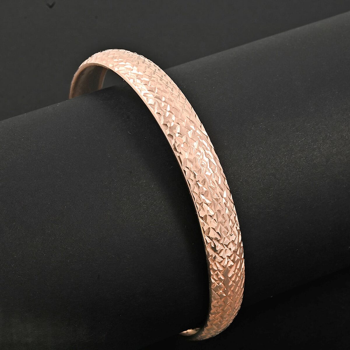 Bangle Bracelet in 14K Rose Gold Over Sterling Silver (8.00 In) 5.47 Grams image number 1