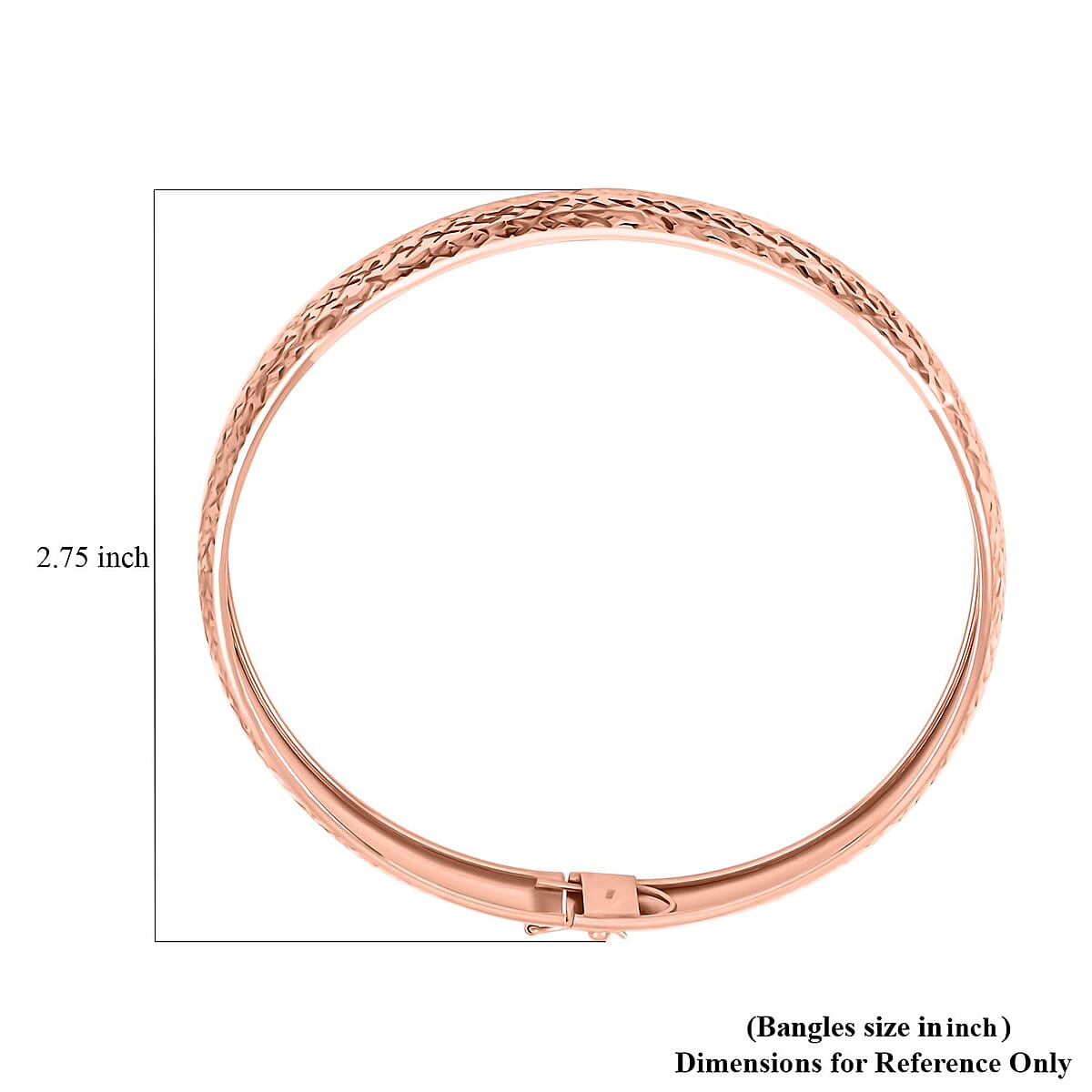 Bangle Bracelet in 14K Rose Gold Over Sterling Silver (8.00 In) 5.47 Grams image number 3