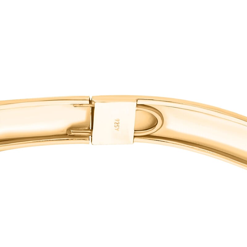 Diamond Cut Sandblasting Bangle Bracelet in 14K Yellow Rose Gold Over and Sterling Silver (8.00 In) 5.40 Grams
