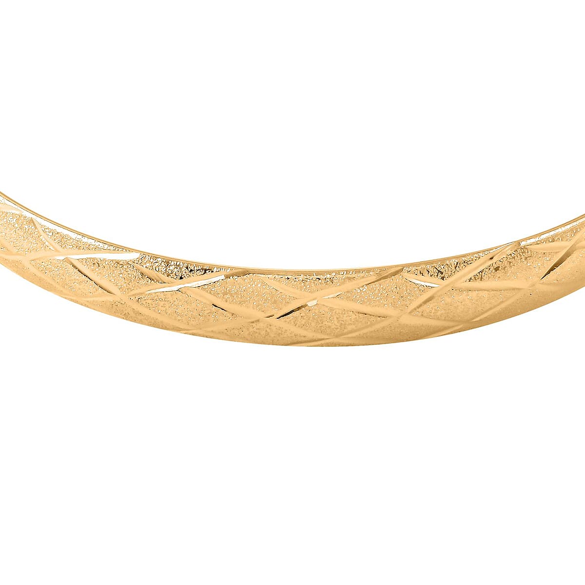 Diamond Cut Sandblasting Bangle Bracelet in 14K Yellow Gold Over Sterling Silver (8.00 In) 4.10 Grams image number 2