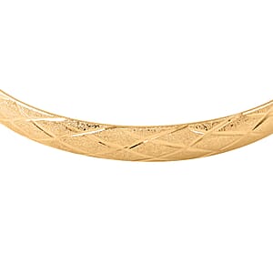 Diamond Cut Sandblasting Bangle Bracelet in 14K Yellow Gold Over Sterling Silver (8.00 In) 4.10 Grams