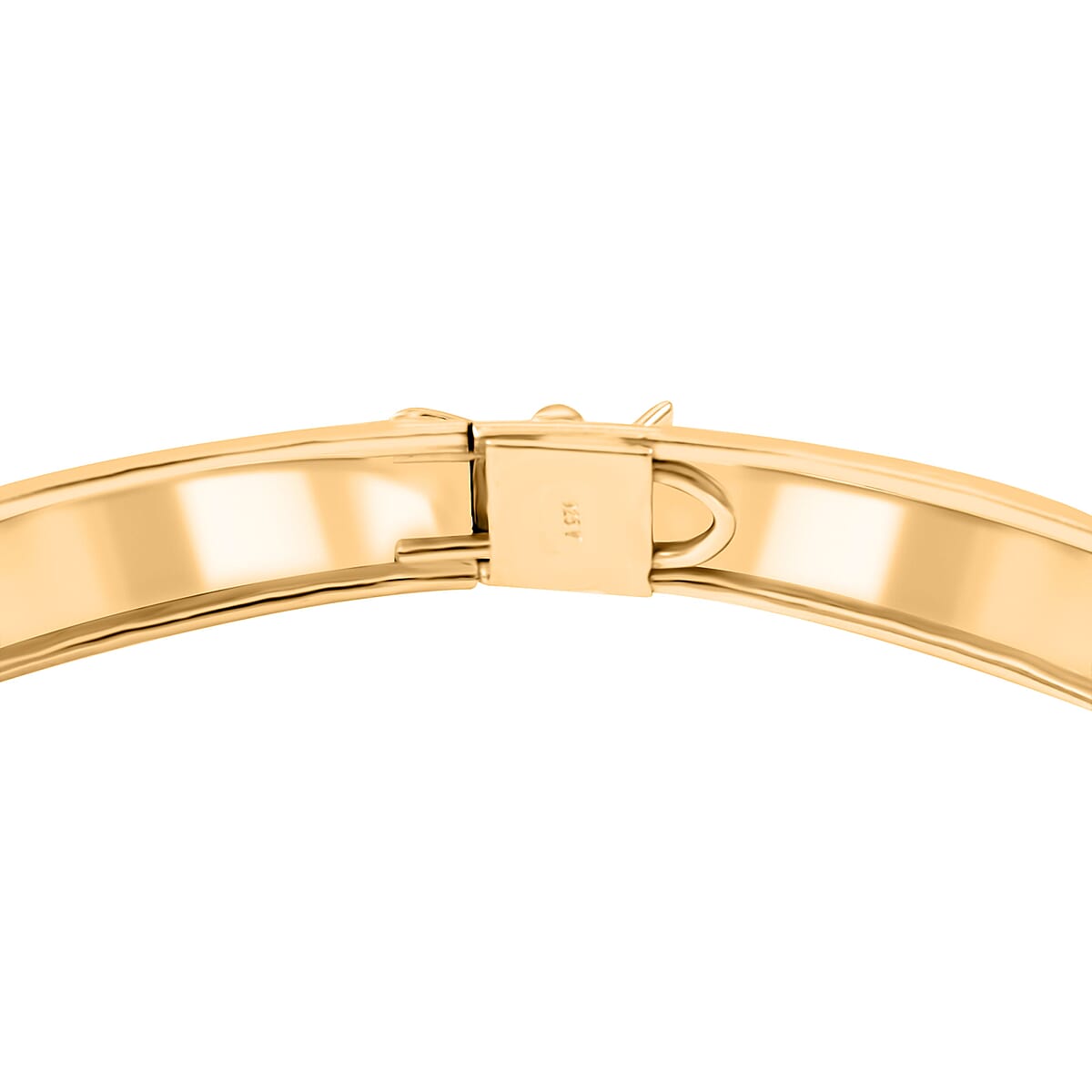 Diamond Cut Sandblasting Bangle Bracelet in 14K Yellow Gold Over Sterling Silver (8.00 In) 4.10 Grams image number 3