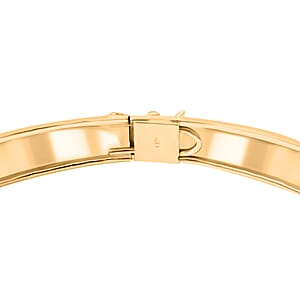 Diamond Cut Sandblasting Bangle Bracelet in 14K Yellow Gold Over Sterling Silver (8.00 In) 4.10 Grams