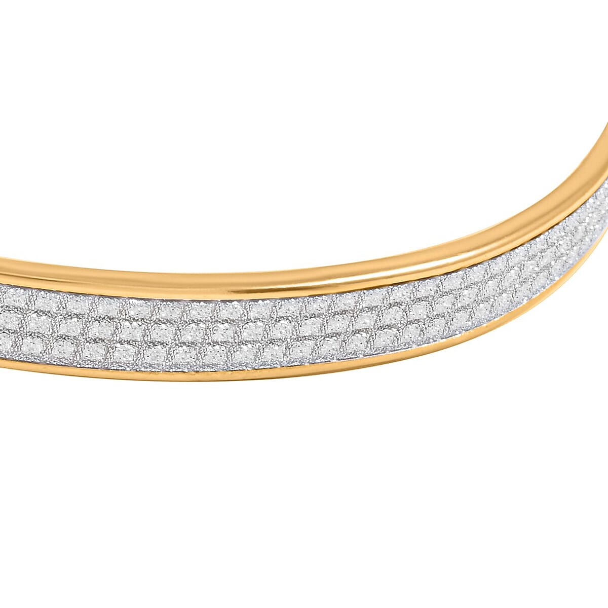 Stardust Bangle Bracelet in 14K Yellow Gold Over Sterling Silver (7.50 In) 13.50 Grams image number 2