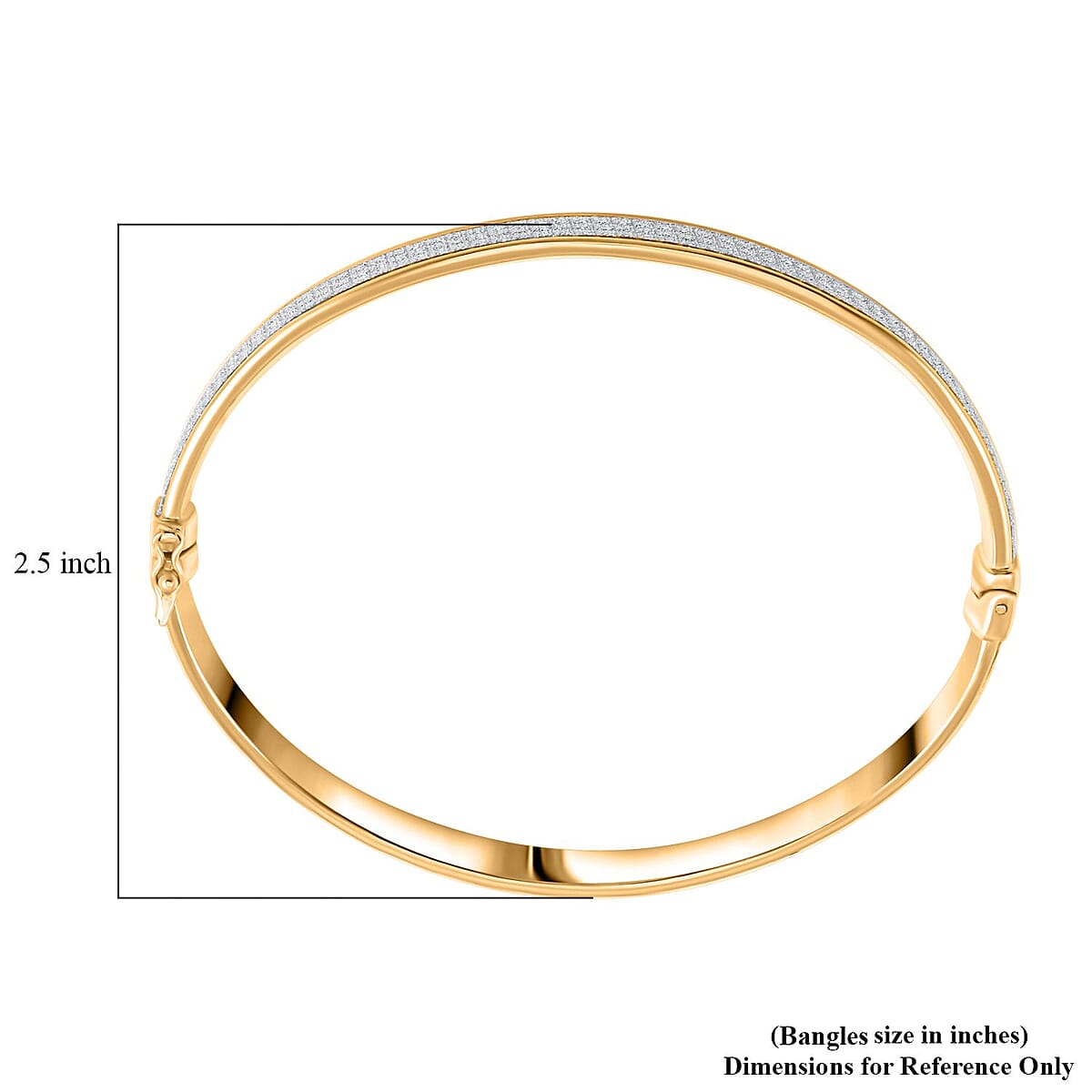 Stardust Bangle Bracelet in 14K Yellow Gold Over Sterling Silver (7.50 In) 13.50 Grams image number 4