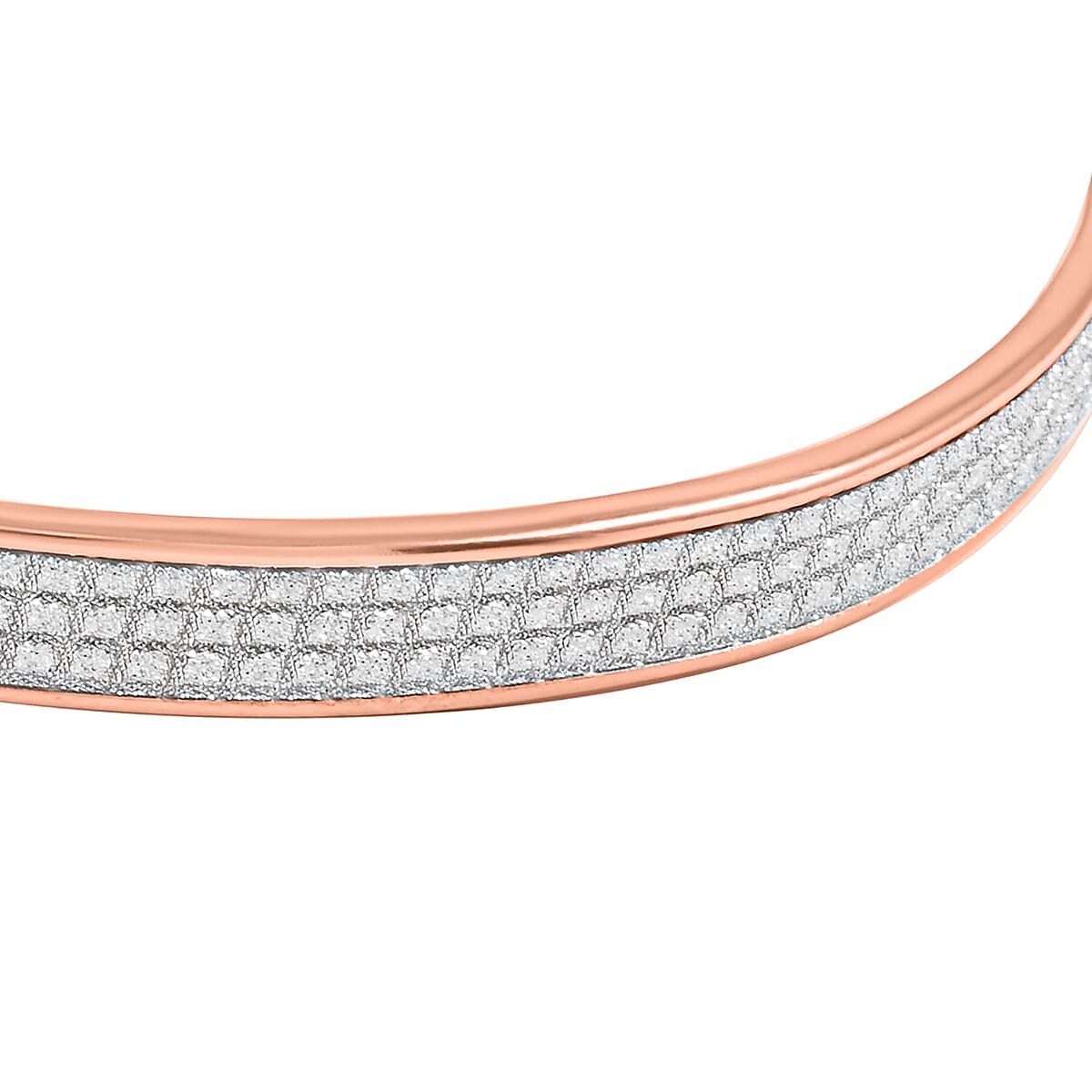 Stardust Bangle Bracelet in 14K Rose Gold Over Sterling Silver (7.50 In) 13.50 Grams image number 2