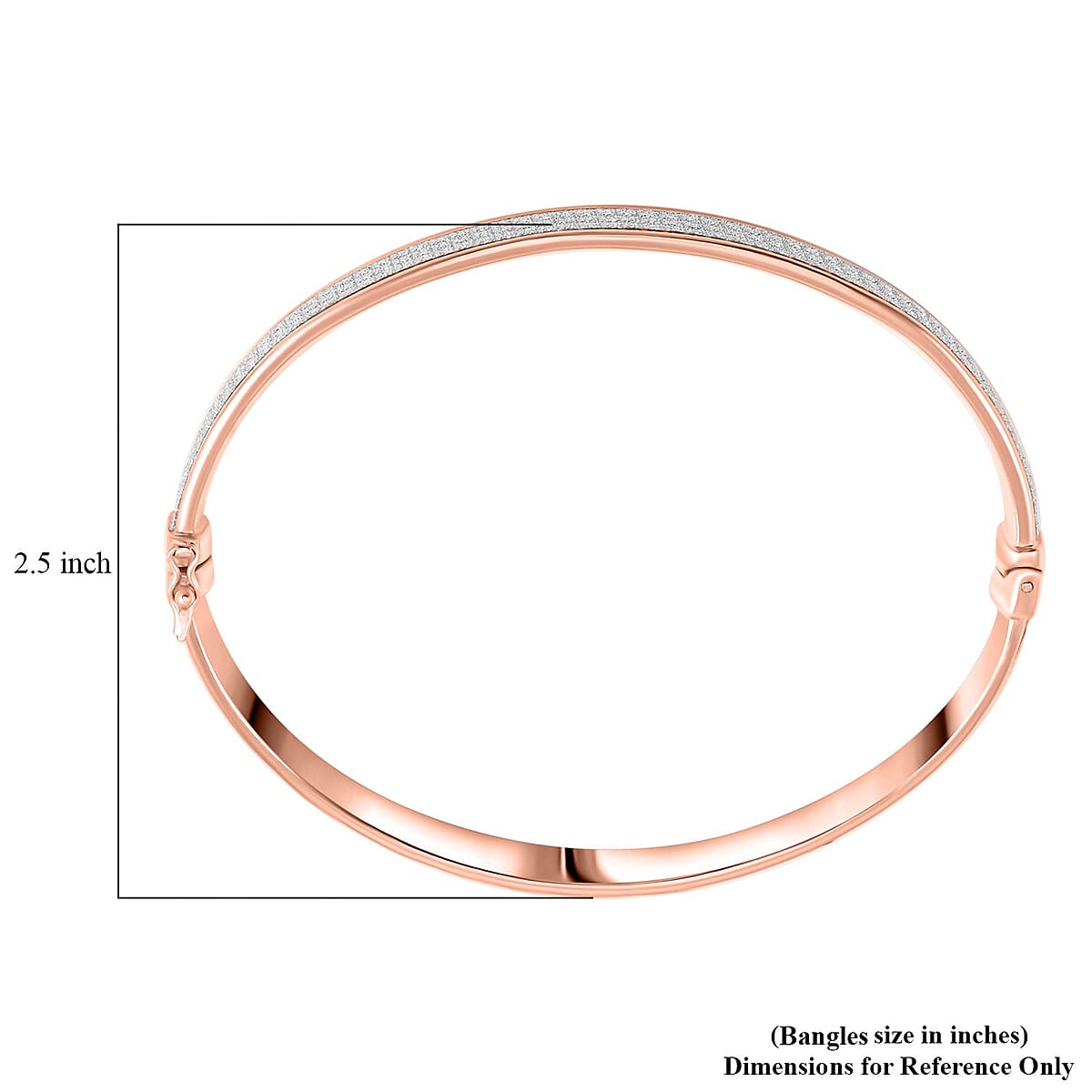 Stardust Bangle Bracelet in 14K Rose Gold Over Sterling Silver (7.50 In) 13.50 Grams image number 4
