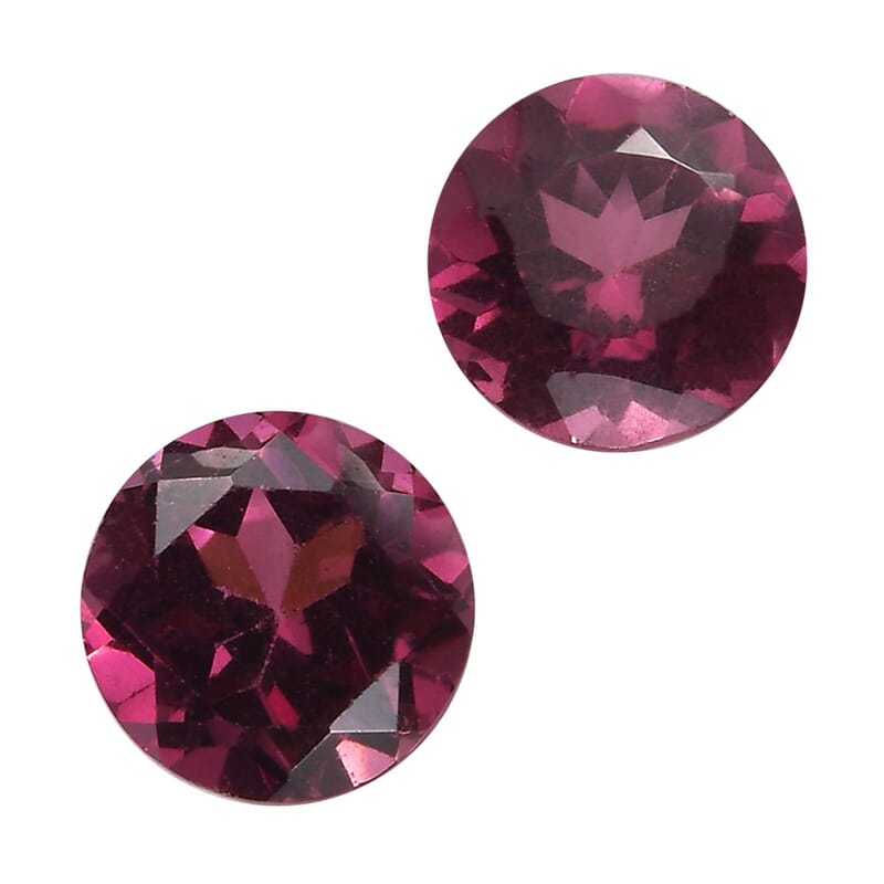 Orissa Rhodolite Garnet Set of 2 (Rnd 5 mm) 1.13 ctw