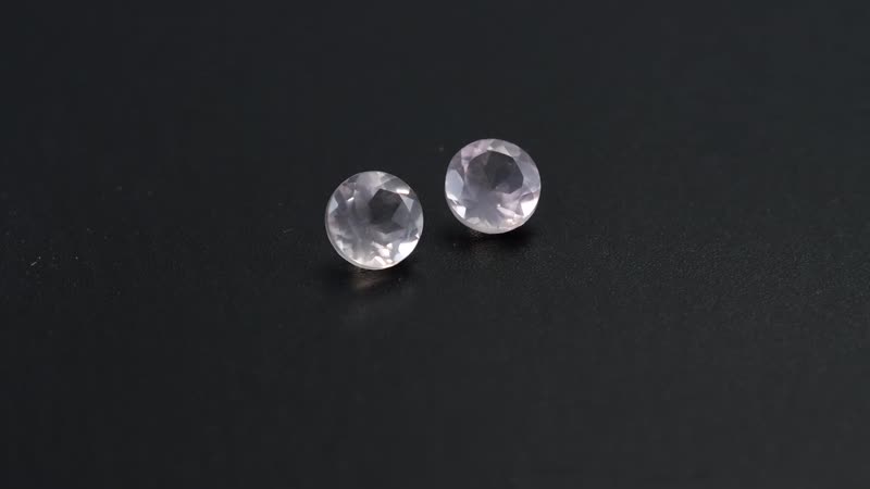 Galilea Rose Quartz Set of 2 (Rnd 6 mm) 1.58 ctw
