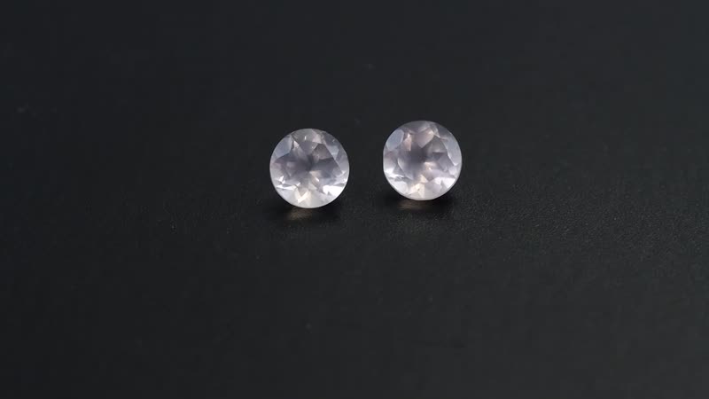 AA Galilea Rose Quartz Set of 2 (Rnd 6 mm) 1.50 ctw