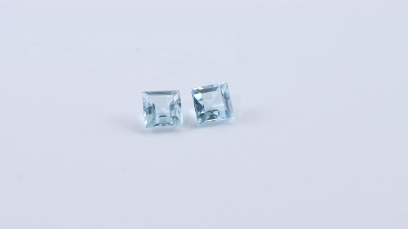 Sky Blue Topaz Set of 2 (Sqr 5 mm) 1.55 ctw Loose Gemstone